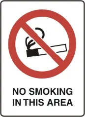 P 522 — NO SMOKING IN THIS AREA
